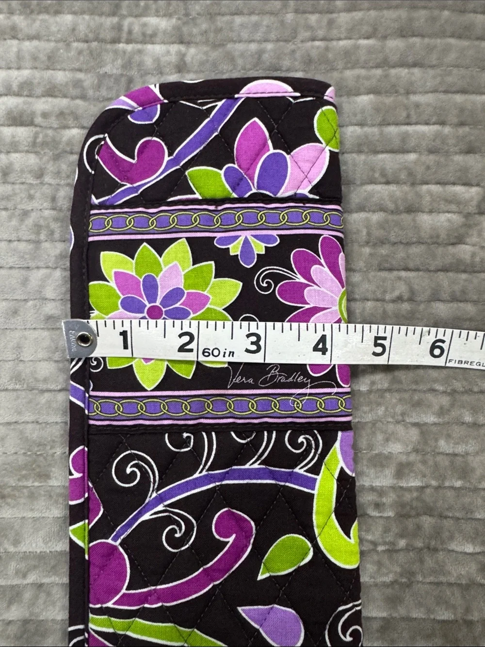 Quilted Vera Bradley Floral Hair Tools Case in Purple & Lime